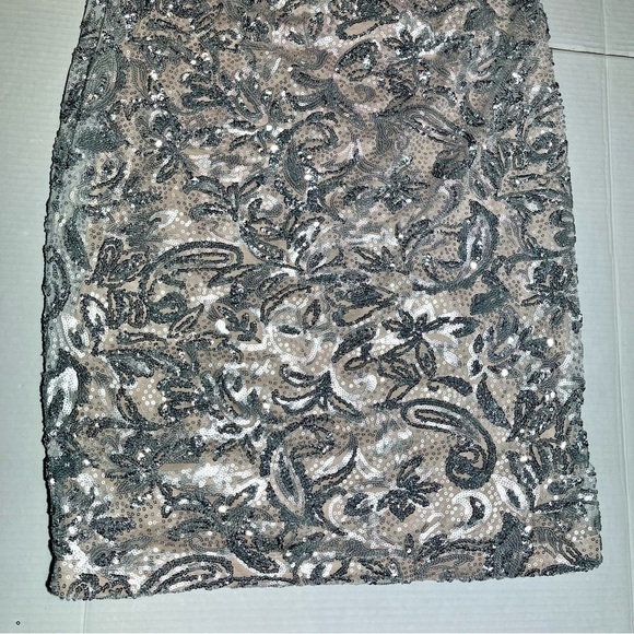 Calvin Klein Silver Sequin Sheath Dress New With Tags! - Picture 5 of 16